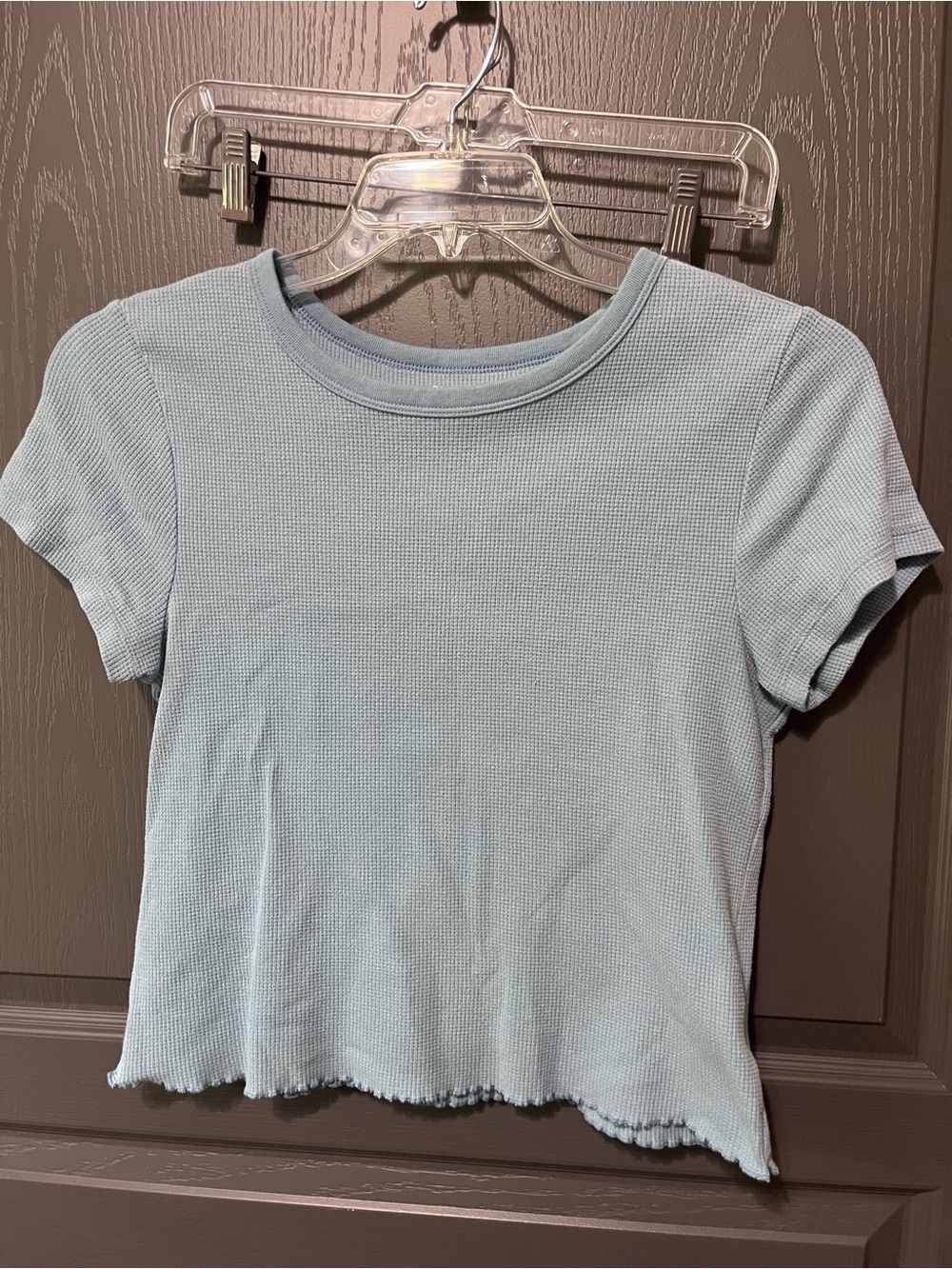 Old Navy Light Blue Ribbed Crop Top